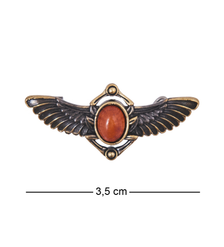 AM-4218 Брошь «Жук Крылатый» (латунь, янтарь)