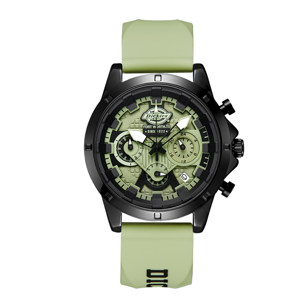 Dickies Wrist Watch Quartz Movement Silicone Strap White Dial Men"s Watches