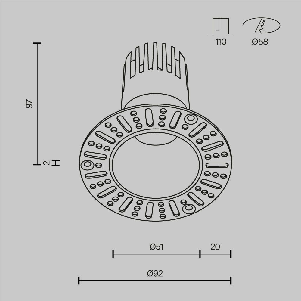 Светильник встраиваемый светодиодный Maytoni   DL120-10W-3K-TRS-W