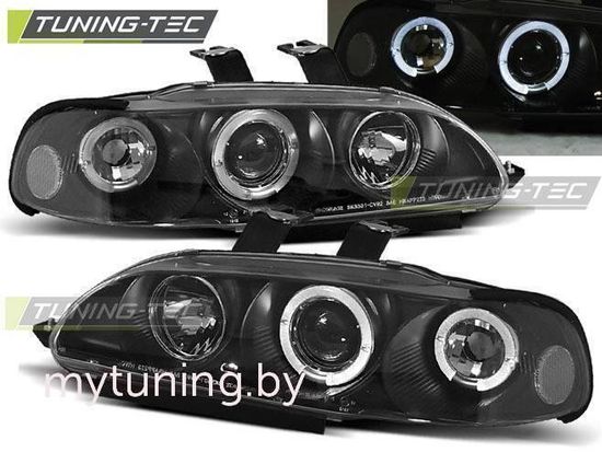 Передние фары Honda Civic 5 angel eyes black