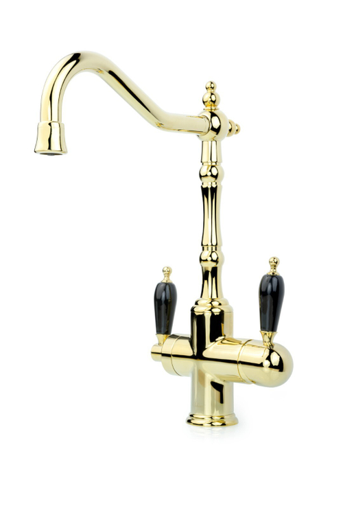 Boheme Смеситель для кухни с краном TRADIZIONALE ORO с черной керамикой