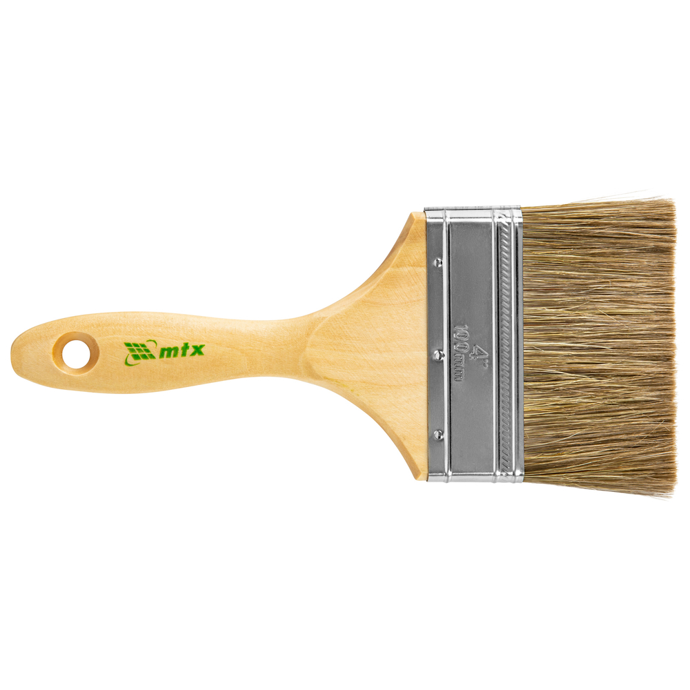 Кисть плоская "Евро" 4", смешанная щетина, деревянная ручка MTX
