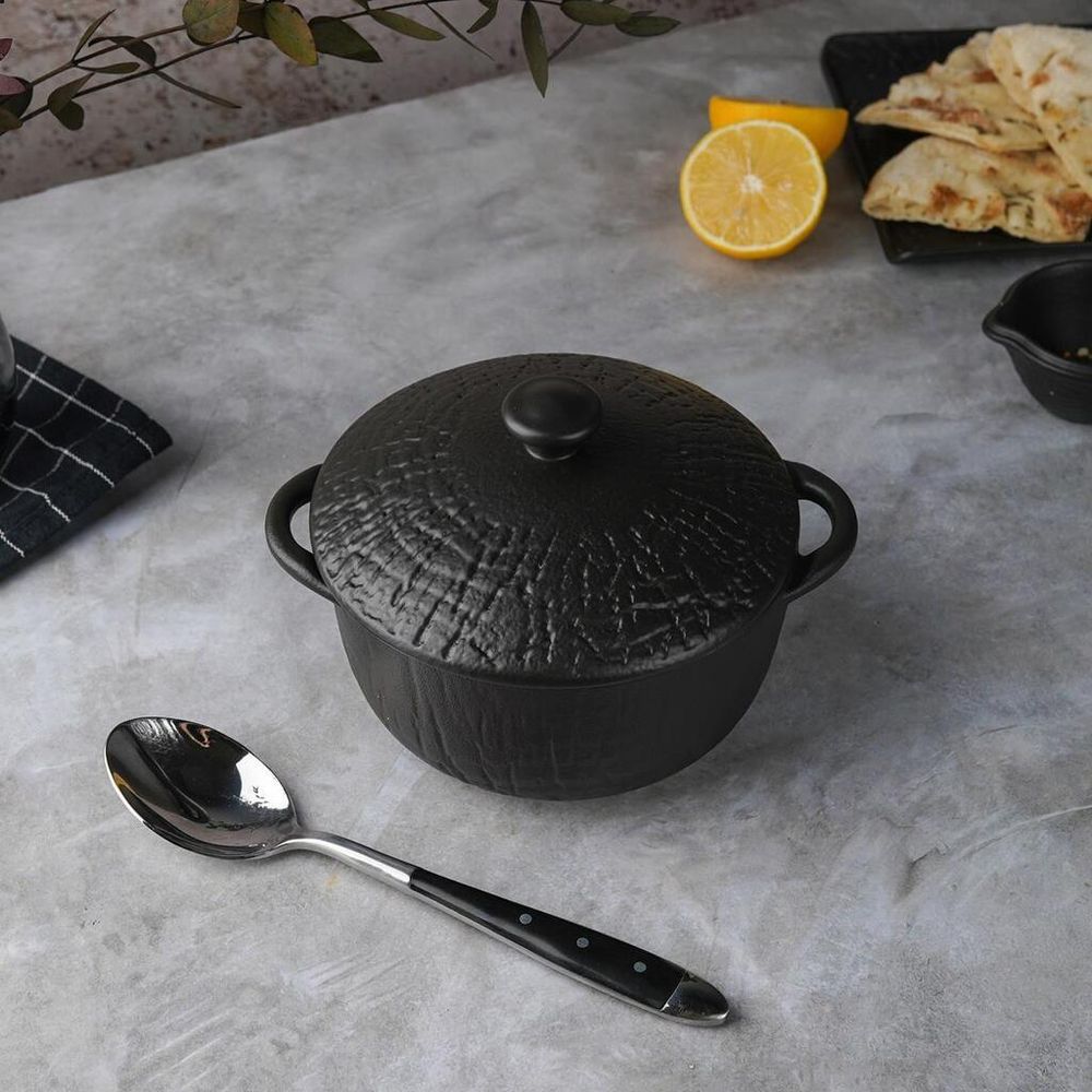 Бульонница 500 мл d 14 см h7 см с крышкой Black Raw Wood P.L. Proff Cuisine [6]