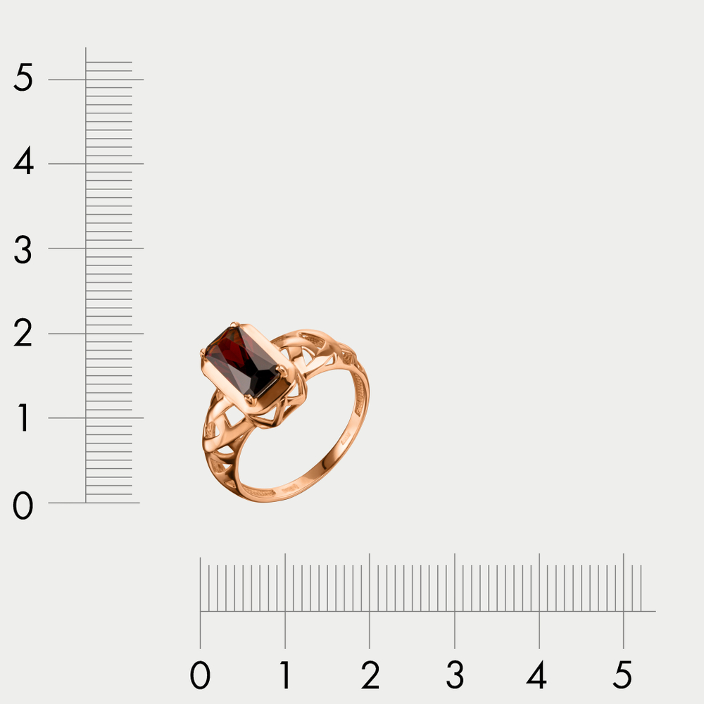 Кольцо для женщин из розового золота 585 пробы с гранатом (арт. 100-1530_grst-001)