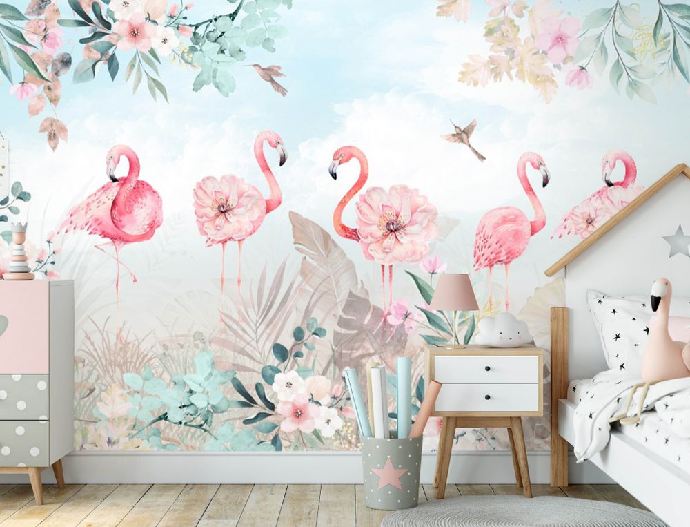 Фотообои фламинго