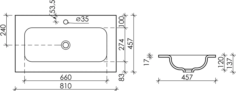 Раковина Ceramica Nova Element 810х457