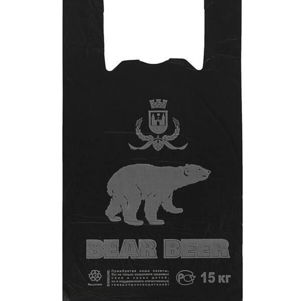 Пакет-майка "МЕДВЕДЬ" 30х55-17мкм (комплект 100 шт)