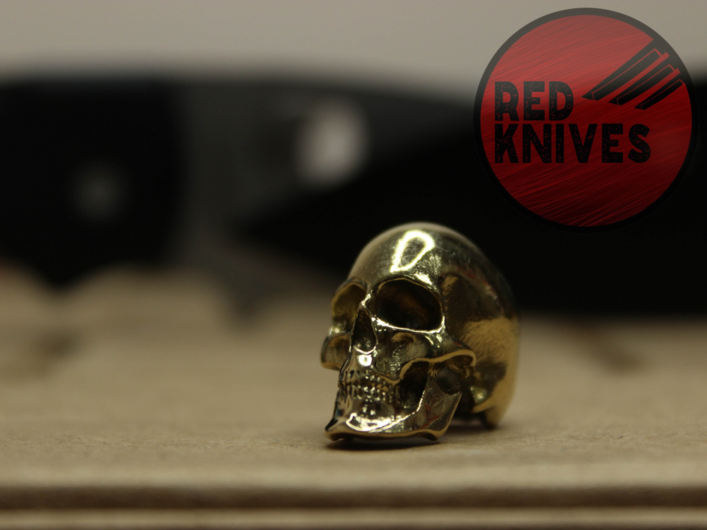 Бусина темлячная "Череп", латунь