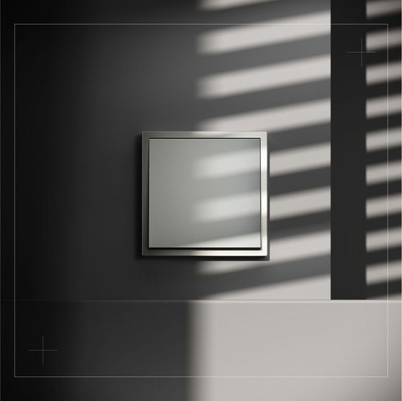 Перекрестный переключатель встраиваемый Voltum S70 одноклавишный 10А, (сталь) VLS010505