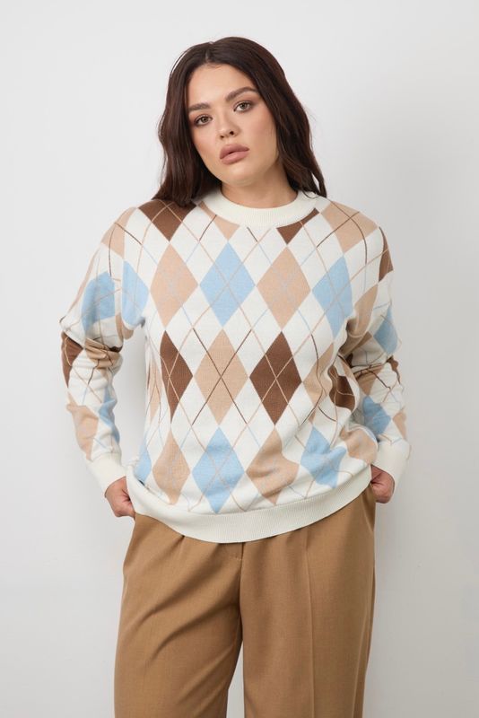 Джемпер вязаный, аргайл