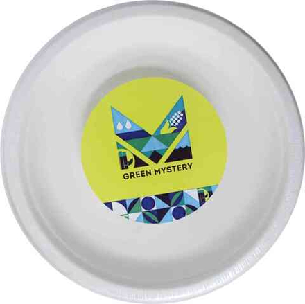 Тарелки одноразовые Green Mystery 22,5см 6шт белые