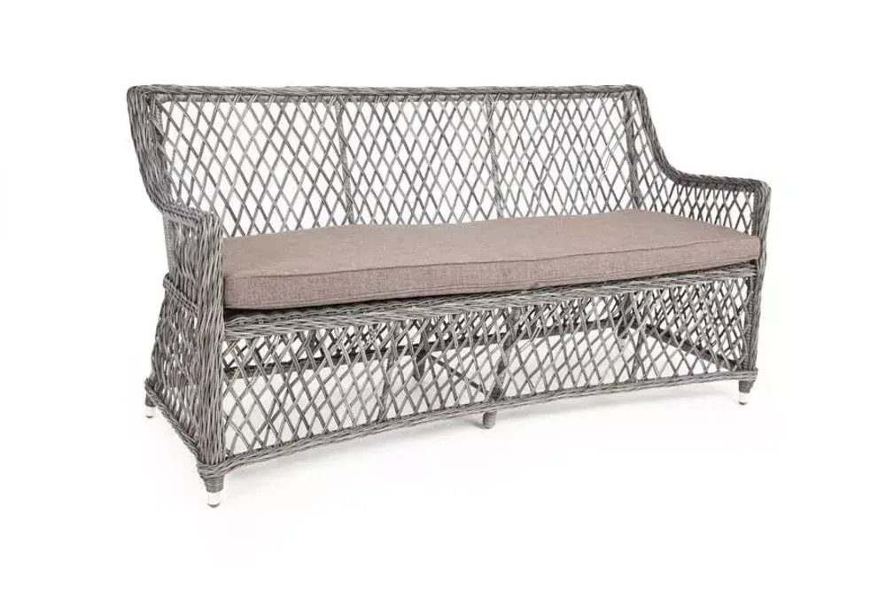 "Латте" диван двухместный из искусственного ротанга, цвет графит