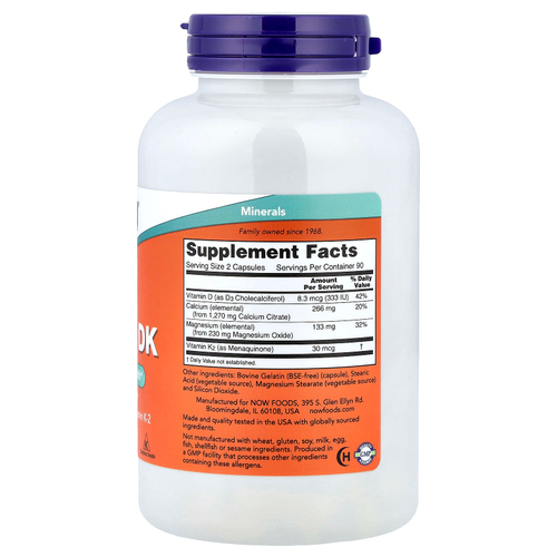 NOW Foods, Cal-Mag DK, кальций и магний, 180 капсул