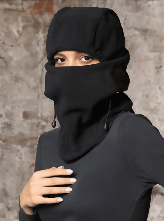 Тактическая зимняя балаклава флисовая Черный