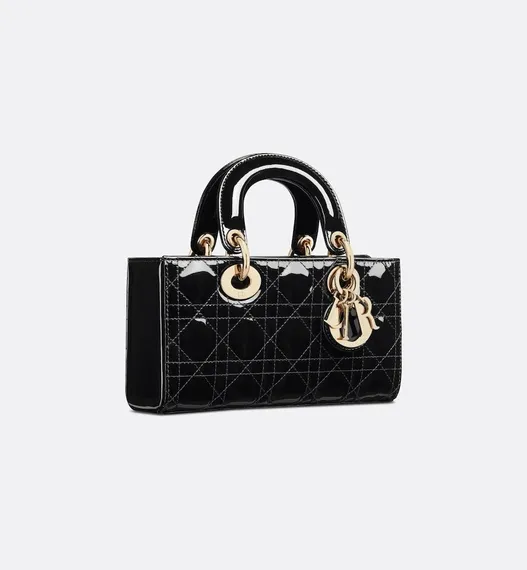 Сумка Dior Lady D-joy из лакированной кожи, черный