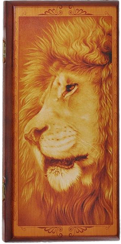 Набор 2 игры с доской "Лев" ( шашки, нарды), игральная доска 60 x 60 см. SA-42806