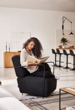 Барный стул Orlando-T из черной экокожи и черной матовой стали 60-82 см