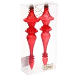 Елочные украшения «Изящные переливы» 4.5*4.5*19 см (набор 2 шт), Красный