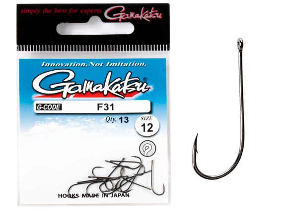 Крючки Gamakatsu F31 NEW LABEL HOOKS BLACK разм. 12 13шт.