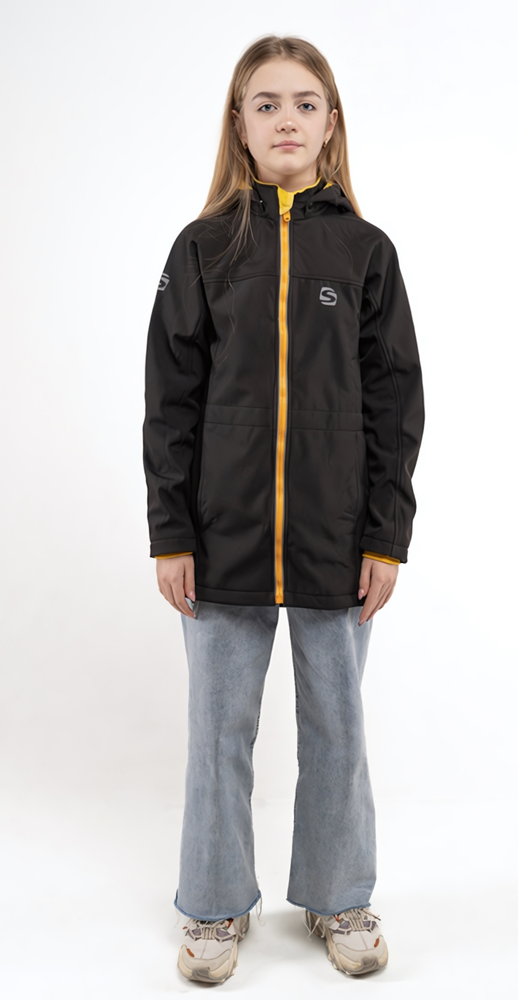 Парка Softshell р.116 черный/желтый (Smail)