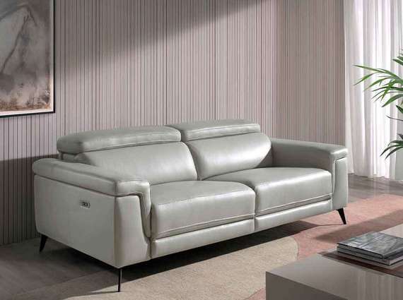 Трехместный диван с реклайнером Angel Cerda 5319-3P, серая кожа