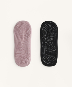 OYSHO Две пары носков из смесового хлопка с резинками для йоги и пилатеса, лиловый