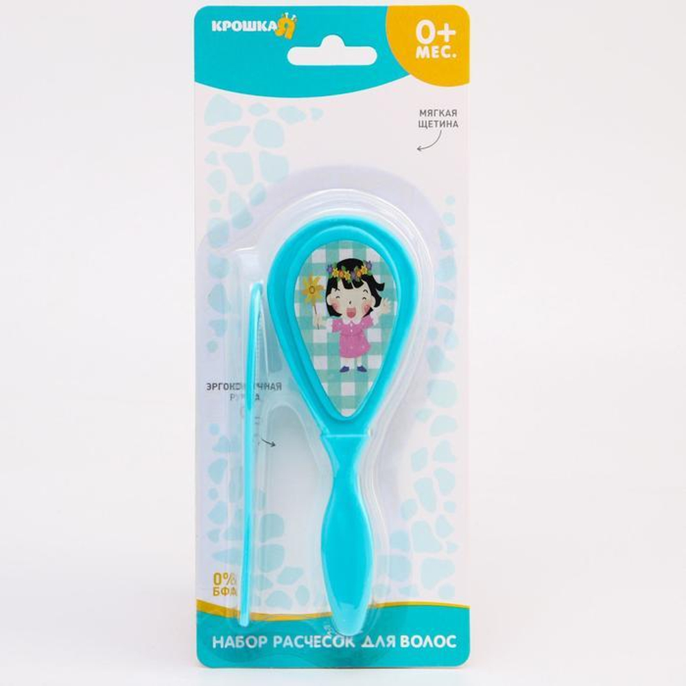 4770934 Набор детских расчесок, 2 шт., "Жирафик", цвет зеленый