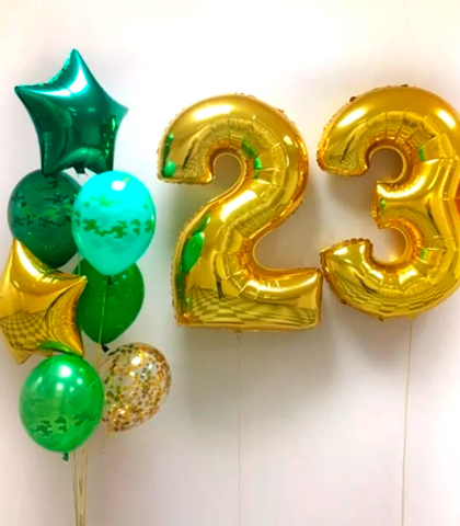 Букет из 7 шаров + цифры"23"