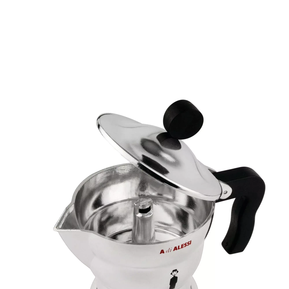 Alessi - Алюминиевая Турка кофеварка  высокого давления Moka Alessi на 3 чашки. / артикул   AAM33/3  / GTIN 8003299966745