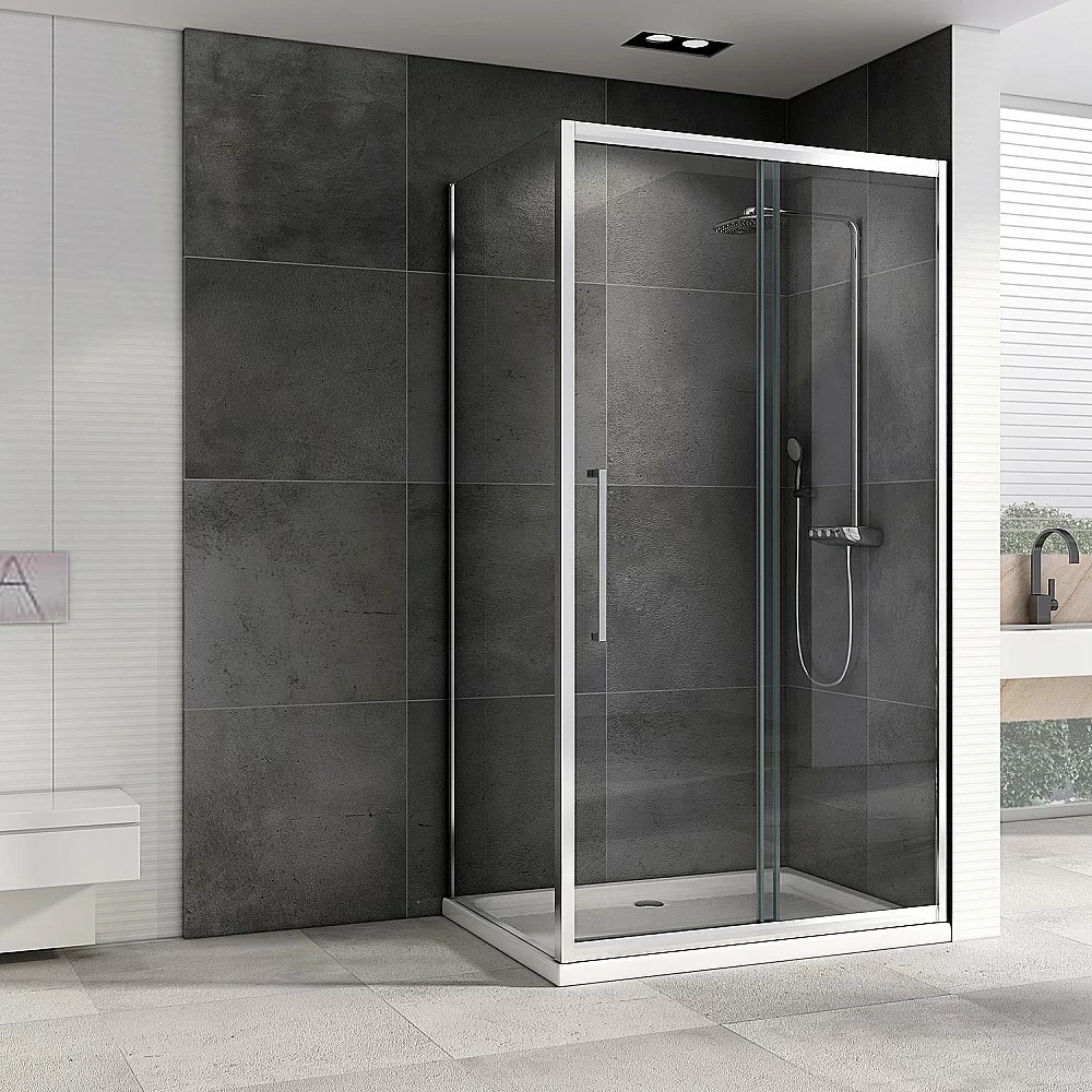 Душевой уголок ABBER Schwarzer Diamant 140х60 AG301405-S605 стекло прозрачное/профиль хром