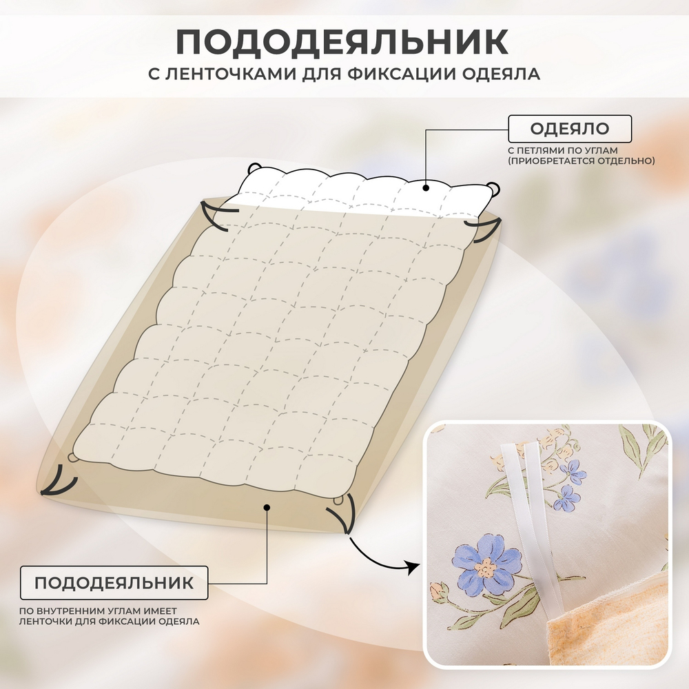 Комплект постельного белья Люкс Сатин 100% хлопок на резинке AR350