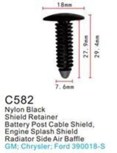 Клипса для крепления внутренней обшивки а/м Крайслер пластиковая (100шт/уп.) Forsage клипса C0582(Chrysler)