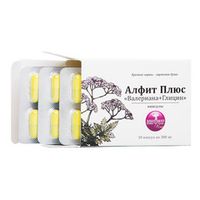 БАД Валериана+Глицин, 30 капсул по 380 мг, Алфит Плюс