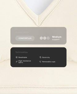 Oysho Спортивный бюстгальтер Comfortlux со средней степенью поддержки, светлый экрю