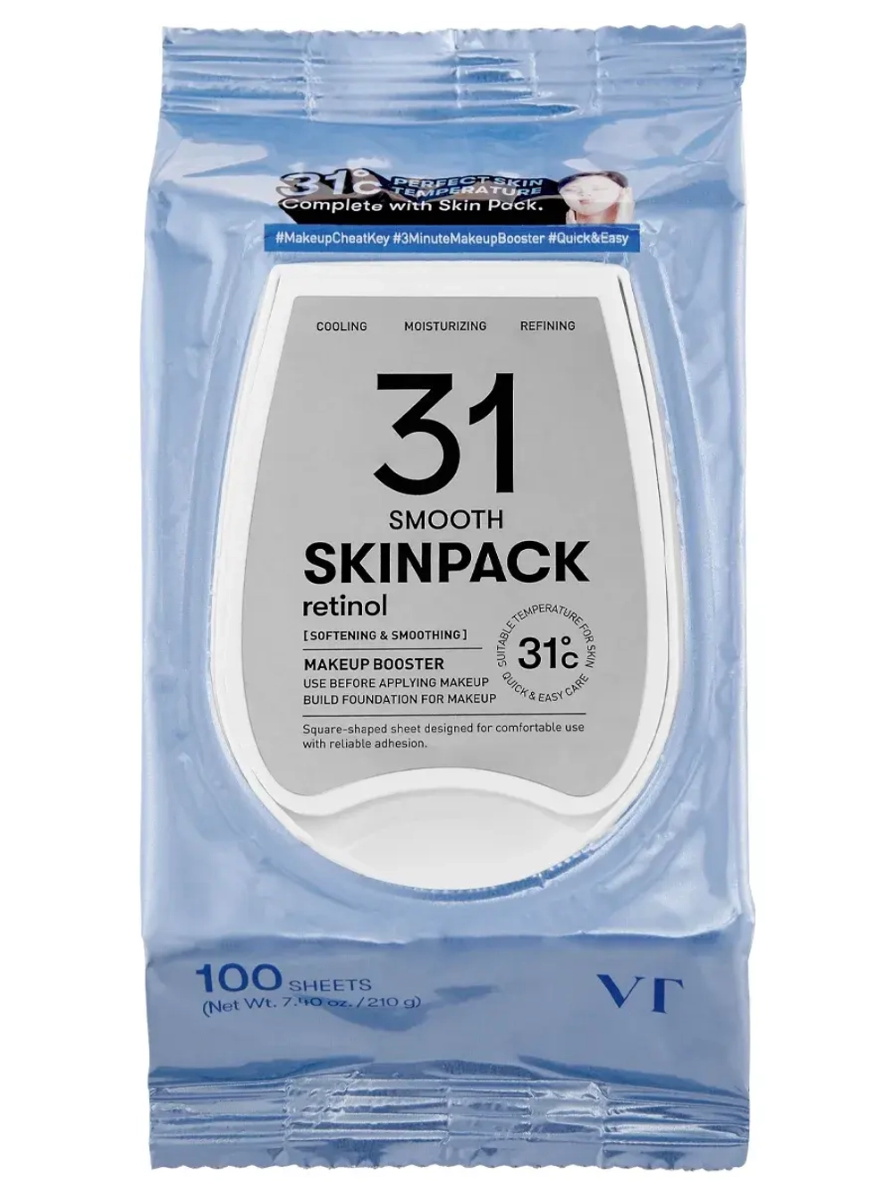 VT Cosmetics Обновляющие тонер-пэды с ретинолом для подготовки кожи к макияжу 31 Smooth Skin Pack 100 шт