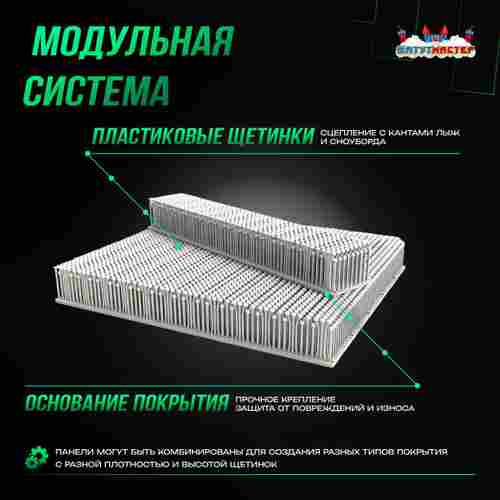 Модульное покрытие «DrySki» для сухих склонов и карвинга, 50×10×7 см