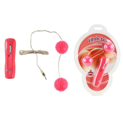 Мощные вибро-шарики с шипами Vibrator Balls (Цвет: розовый)