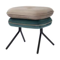 Пуф pea, велюр, бежевый/сине-зеленый
