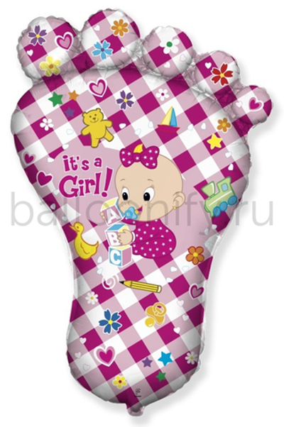 Шар (38''/97 см) Фигура, Ножка малышки, Розовый, 1 шт.