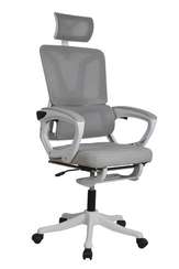 Кресло для руководителя Gramber С26 Сетка серая/Ткань серая/Белый