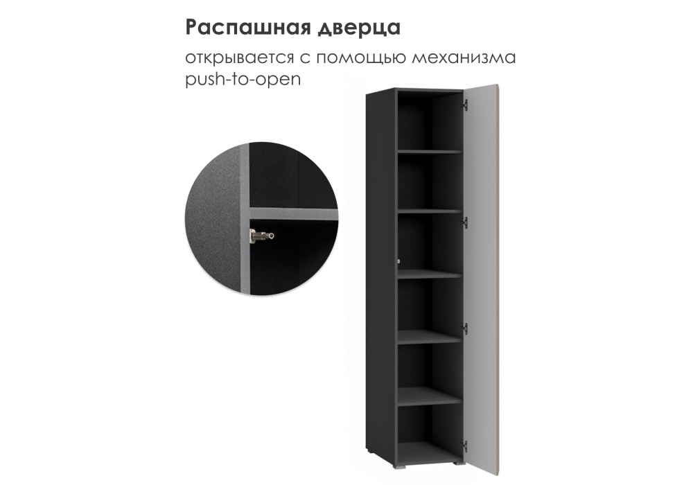 Шкаф Woodville Сейдиль 16.313 антрацит, веллюто капучино