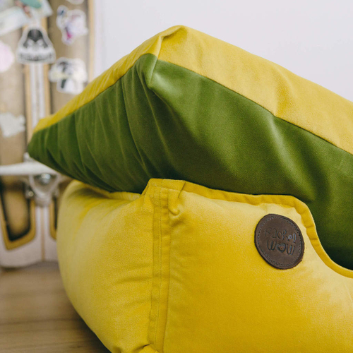 Лежанка из микровелюра, желтый Rachel WOW