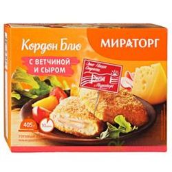 КОРДОН БЛЮ МИРАТОРГ 405 ГР С ВЕТЧИНОЙ И СЫРОМ