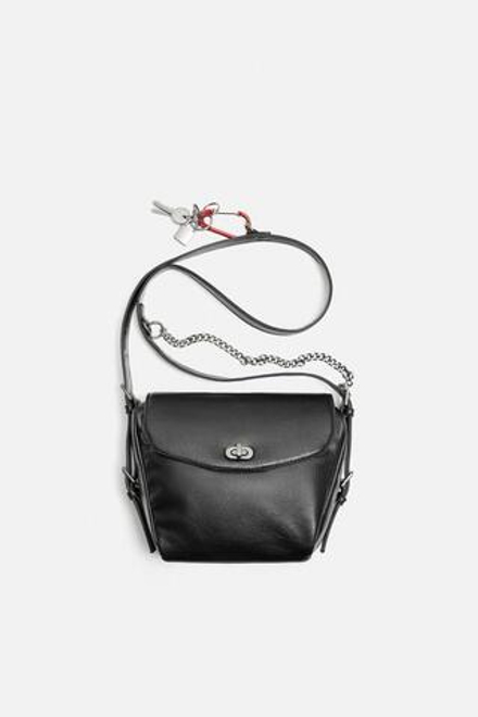 ZARA СУМКА С ЦЕПОЧКОЙ, ЧЕРНЫЙ