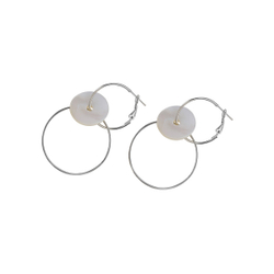 "Встреча" серьги в серебряном покрытии из коллекции "Карамболь" от Jenavi с замком конго