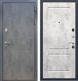 Входная металлическая дверь RеX (РЕКС) Премиум 290 Темный бетон / ФЛ-117 Бетон светлый