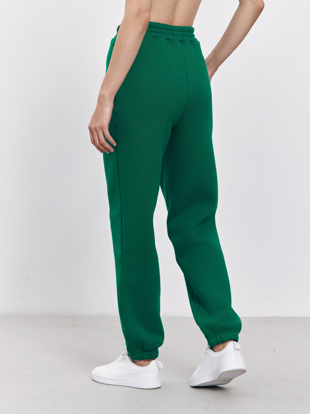 Брюки женские с начесом (зеленый)