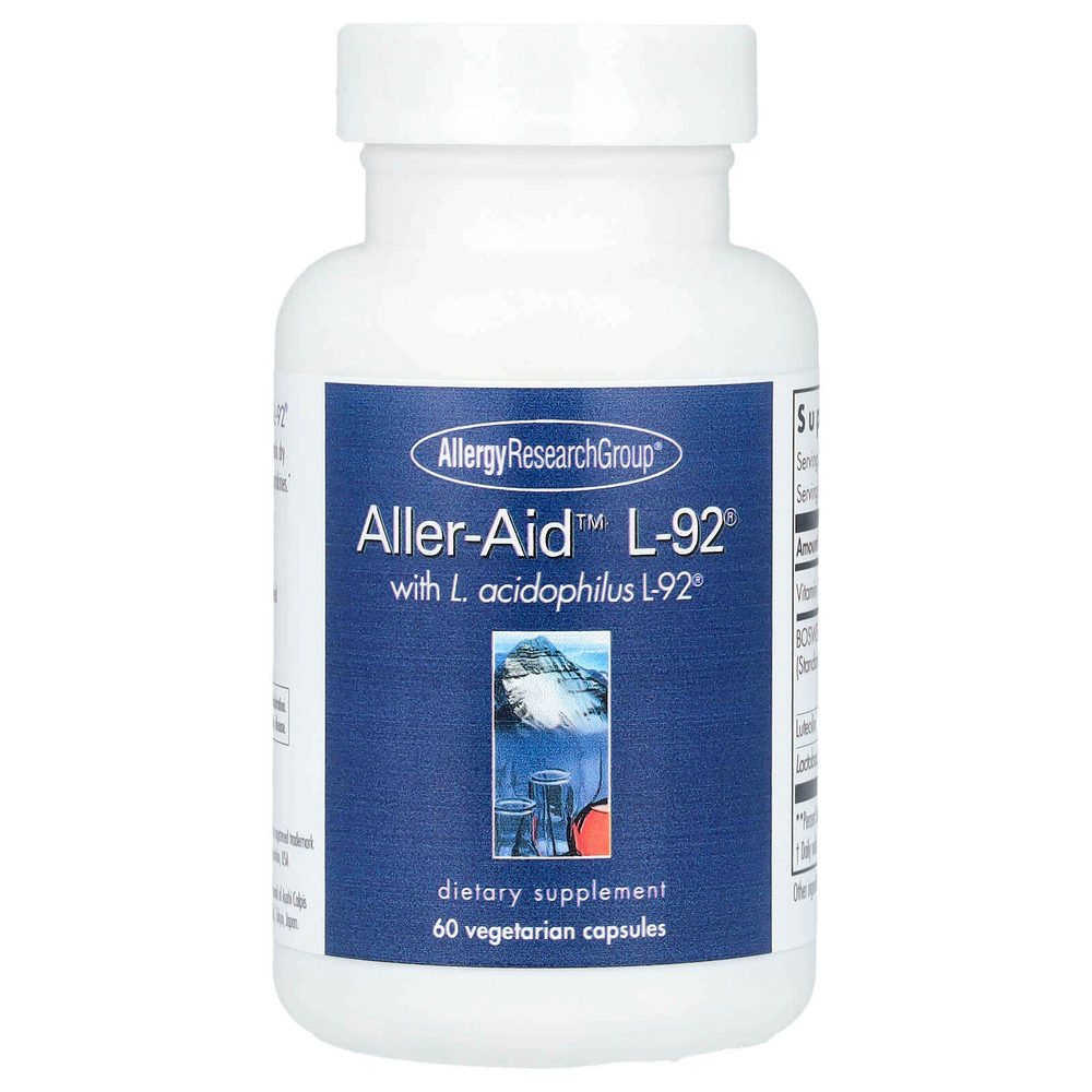 Allergy Research Group, Aller-Aid™ L-92® с L. Acidophilus L-92®, 60 вегетарианских капсул