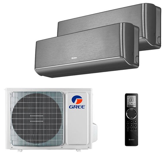 Мультисплит система на 2 комнаты Gree GWH09AVCXB-K6DNA1B/I (black) x 2 / GWHD(18)NK6OO (LCLH)