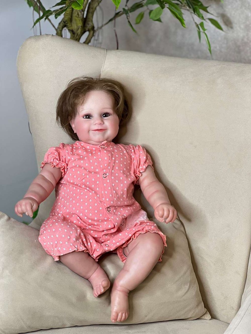 Кукла Реборн мягконабивная 60см в пакете (FA-604)